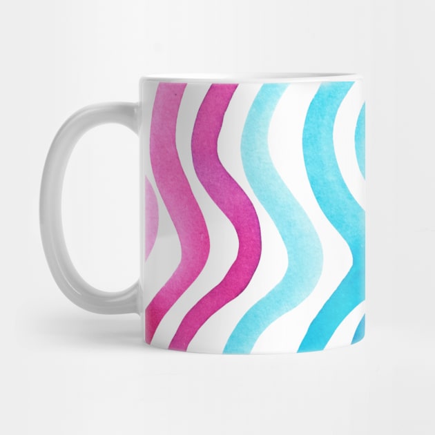 Wavy lines - pink and blue by wackapacka